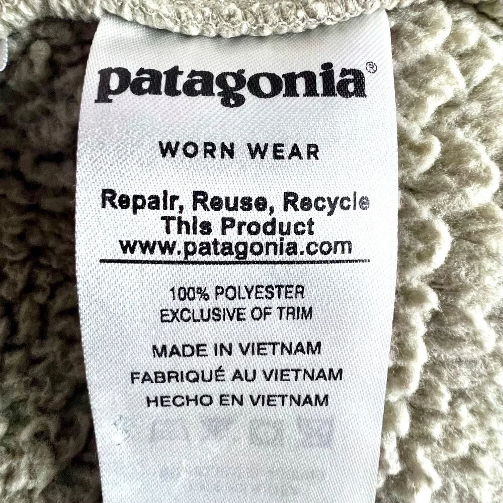Patagonia Girls Los Gatos Style Green Fleece Vest XL Full-Zip Cozy Recycled